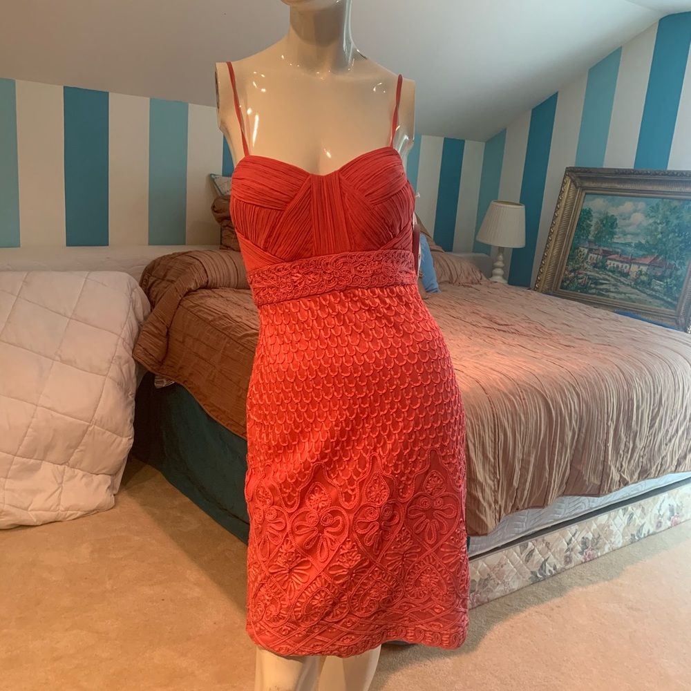 Designer Coral Crochet Dress